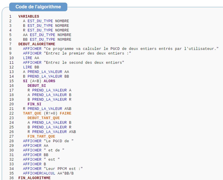 ALGORITHMIQUE & PROGRAMMATION - MathematxLab